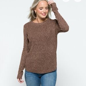 Pink Clover Chocolate Knit Sweater